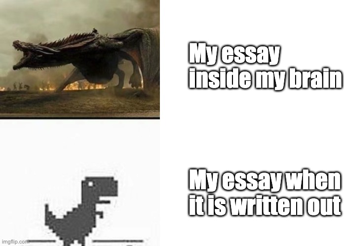 My essay inside my brain; My essay when it is written out | made w/ Imgflip meme maker