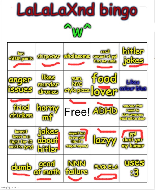 . | image tagged in lalalaxnd bingo updated | made w/ Imgflip meme maker