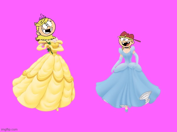 Lola and Lana as Belle and Cinderella | image tagged in the loud house,disney,deviantart,disney princess,funny,memes | made w/ Imgflip meme maker
