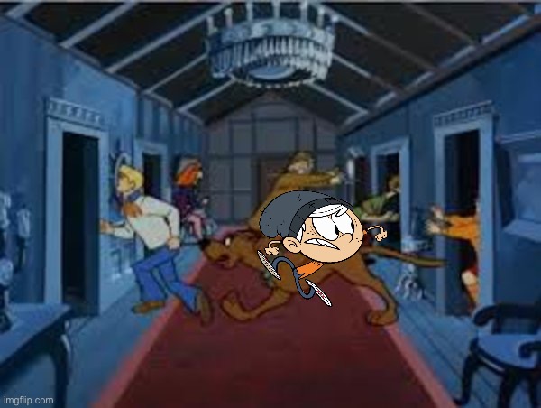 Scooby Doo and Lincoln Loud Run from the Villain | image tagged in scooby doo chase,deviantart,the loud house,crossover,lincoln loud,memes | made w/ Imgflip meme maker