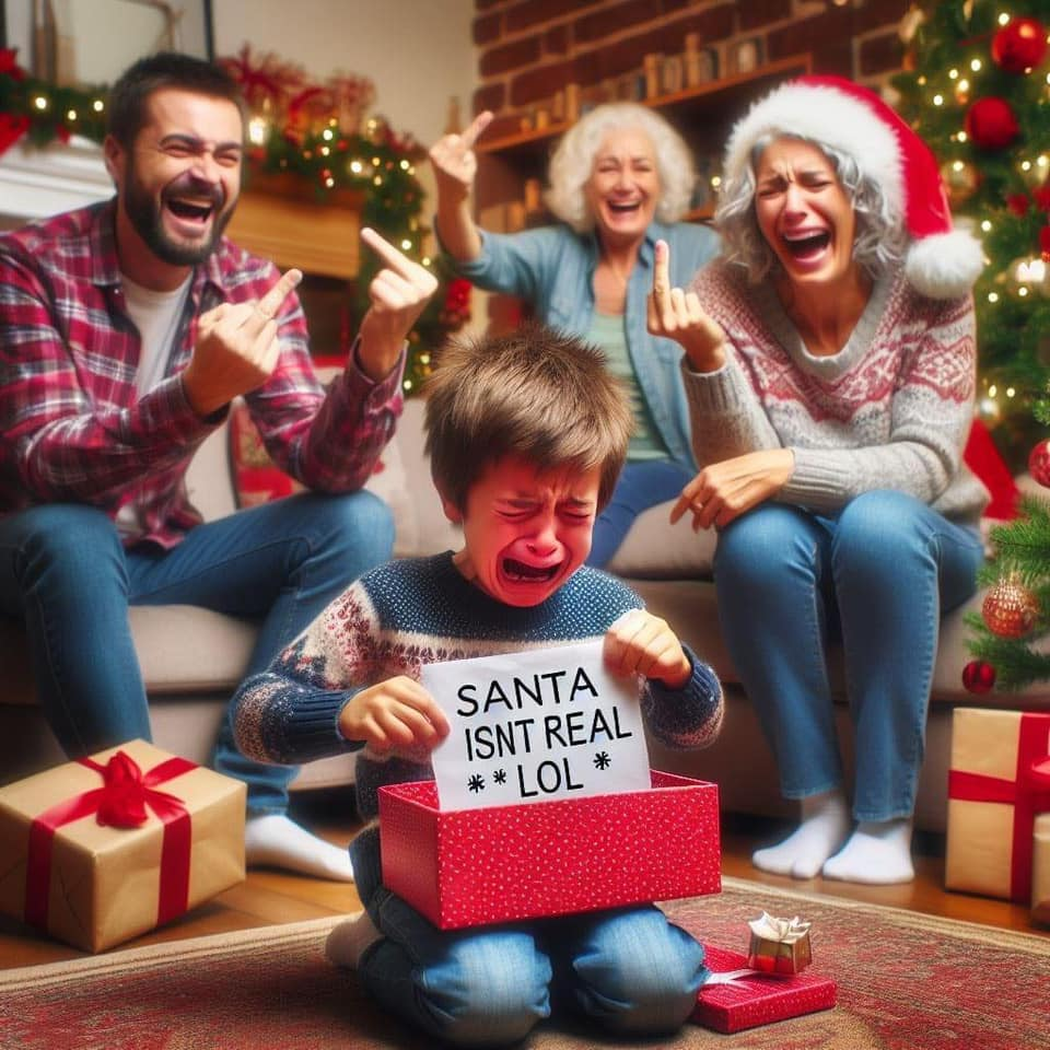 High Quality Crying Kid at Xmas Blank Meme Template