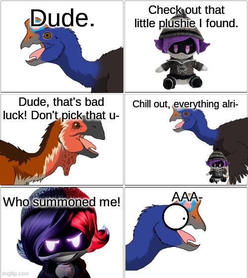 2 Oviraptors, 1 Uzi Plush.mp3 | image tagged in comic | made w/ Imgflip meme maker