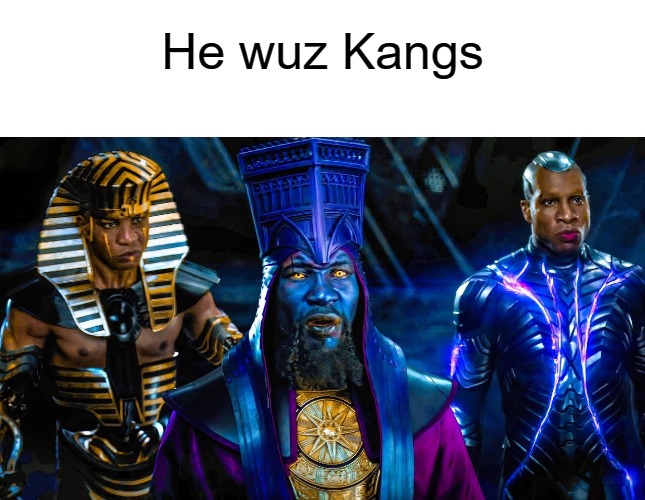 He wuz Kangs | He wuz Kangs | image tagged in kang,kang the conqueror,jonathan majors | made w/ Imgflip meme maker