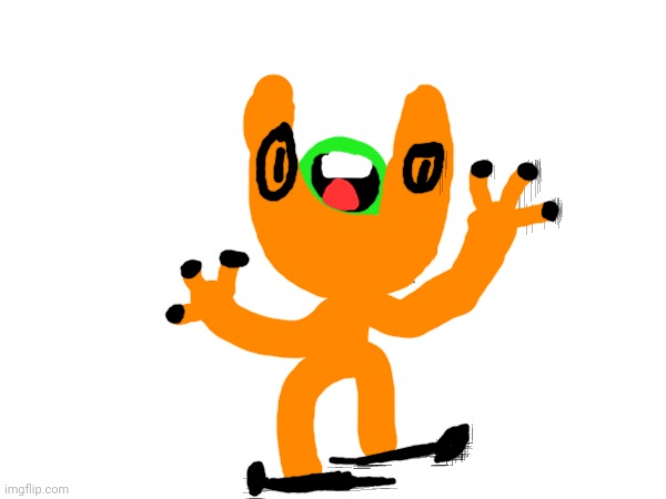 Orange creature with hidden mouth on its green tounge | made w/ Imgflip meme maker