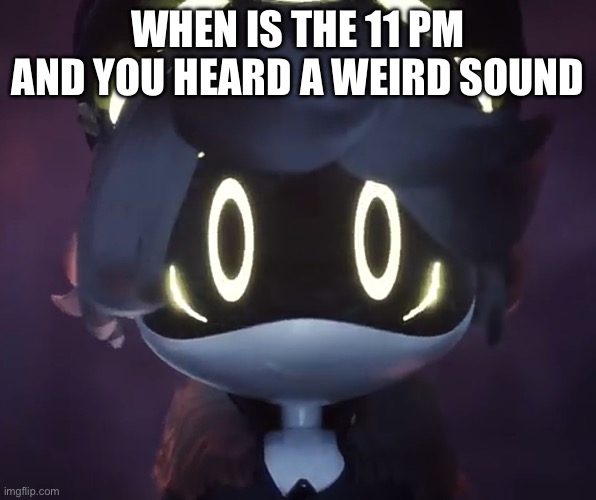 If you can’t sleep on that hour you maybe understand that | WHEN IS THE 11 PM AND YOU HEARD A WEIRD SOUND | image tagged in n scared,11,n,murder drones | made w/ Imgflip meme maker