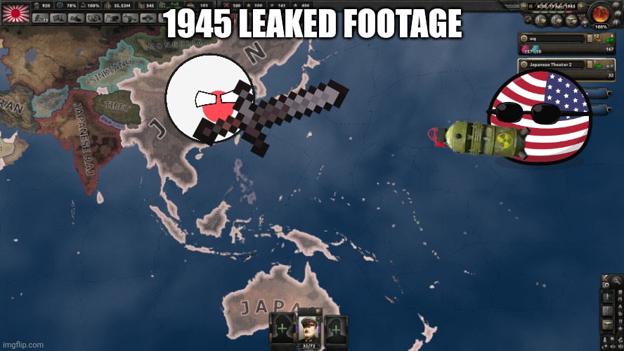 1945 Leaked Footage | 1945 LEAKED FOOTAGE | image tagged in empire of japan | made w/ Imgflip meme maker