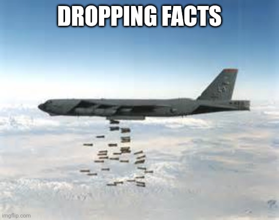 bomber b-52 | DROPPING FACTS | image tagged in bomber b-52 | made w/ Imgflip meme maker