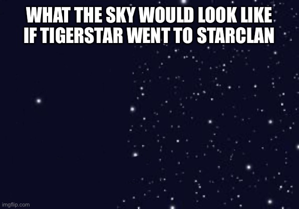 “Go away” | WHAT THE SKY WOULD LOOK LIKE IF TIGERSTAR WENT TO STARCLAN | made w/ Imgflip meme maker