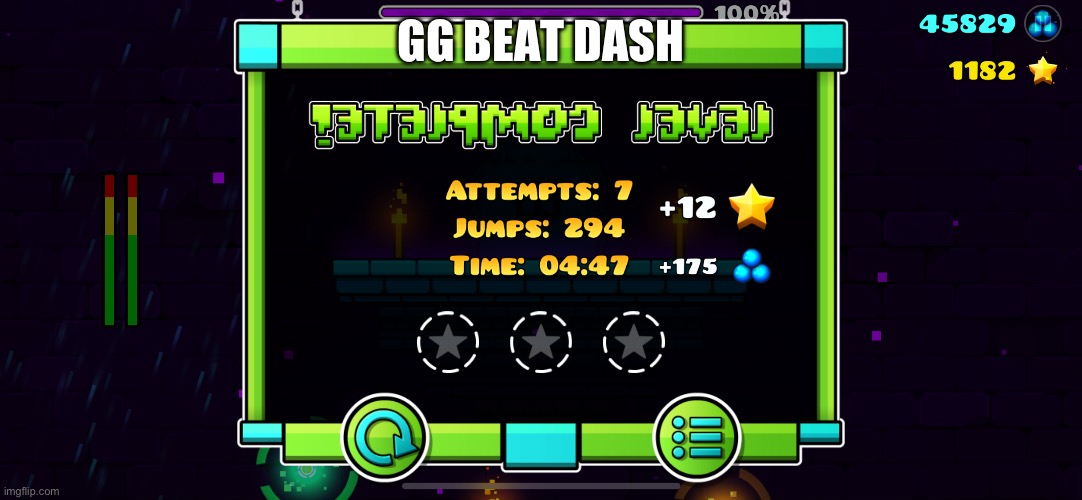 Second ever recorded imgflip completion | GG BEAT DASH | made w/ Imgflip meme maker