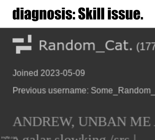 diagnosis: Skill issue. | made w/ Imgflip meme maker