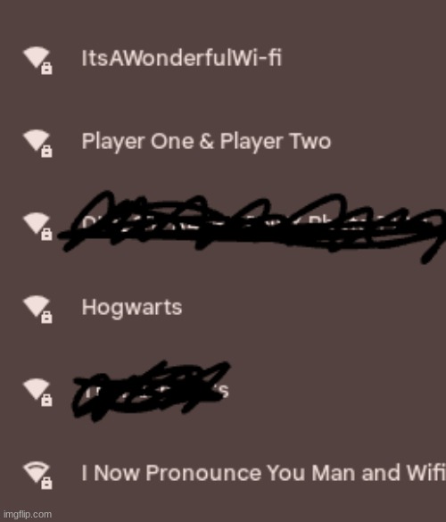 the wifi names near my friends house | made w/ Imgflip meme maker