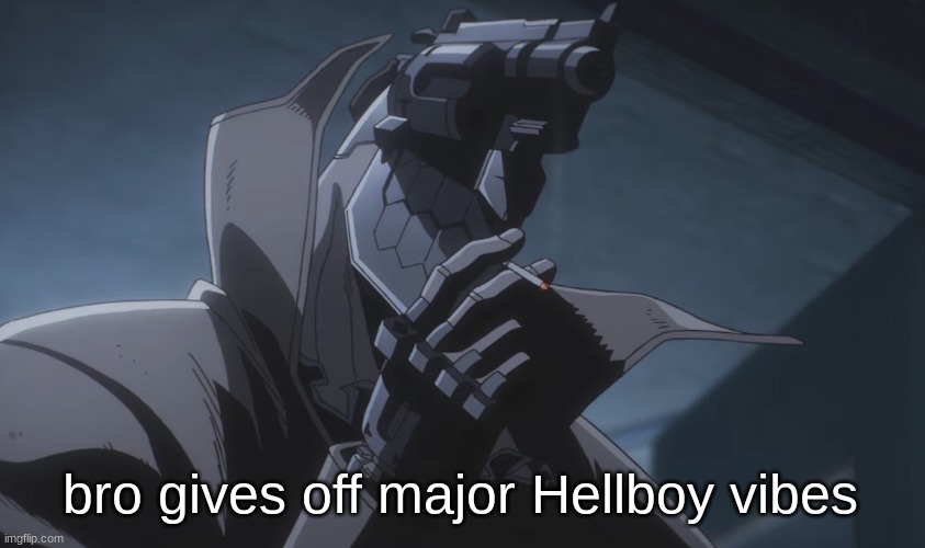 Juzo smoking | bro gives off major Hellboy vibes | image tagged in juzo smoking | made w/ Imgflip meme maker