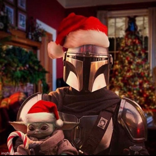 Mando and Baby Yoda Christmas | image tagged in mando and baby yoda christmas | made w/ Imgflip meme maker
