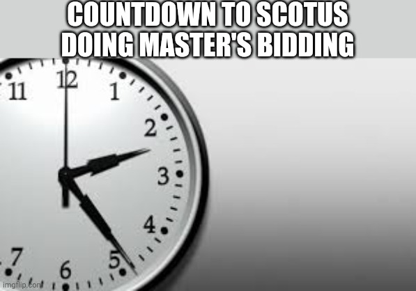 Rule of Law lmfao | COUNTDOWN TO SCOTUS DOING MASTER'S BIDDING | image tagged in law and order,lol,politics lol | made w/ Imgflip meme maker
