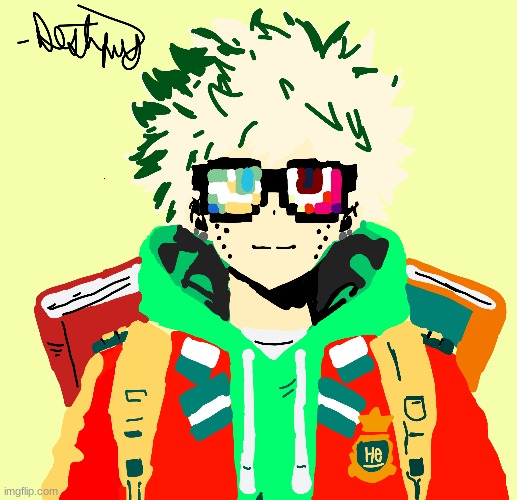Guys what would Bakugou and Dekus son's name be | image tagged in drawing,anime,mha | made w/ Imgflip meme maker