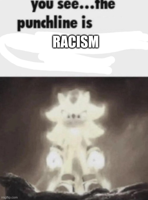 You see the punchline is that makes the joke funny shadow | RACISM | image tagged in you see the punchline is that makes the joke funny shadow | made w/ Imgflip meme maker