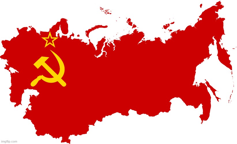 Soviet Union flag Map | image tagged in soviet union flag map | made w/ Imgflip meme maker