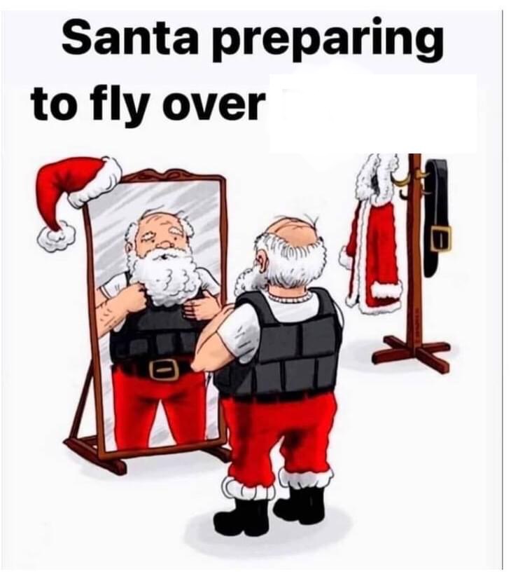 Santa fly over Blank Meme Template