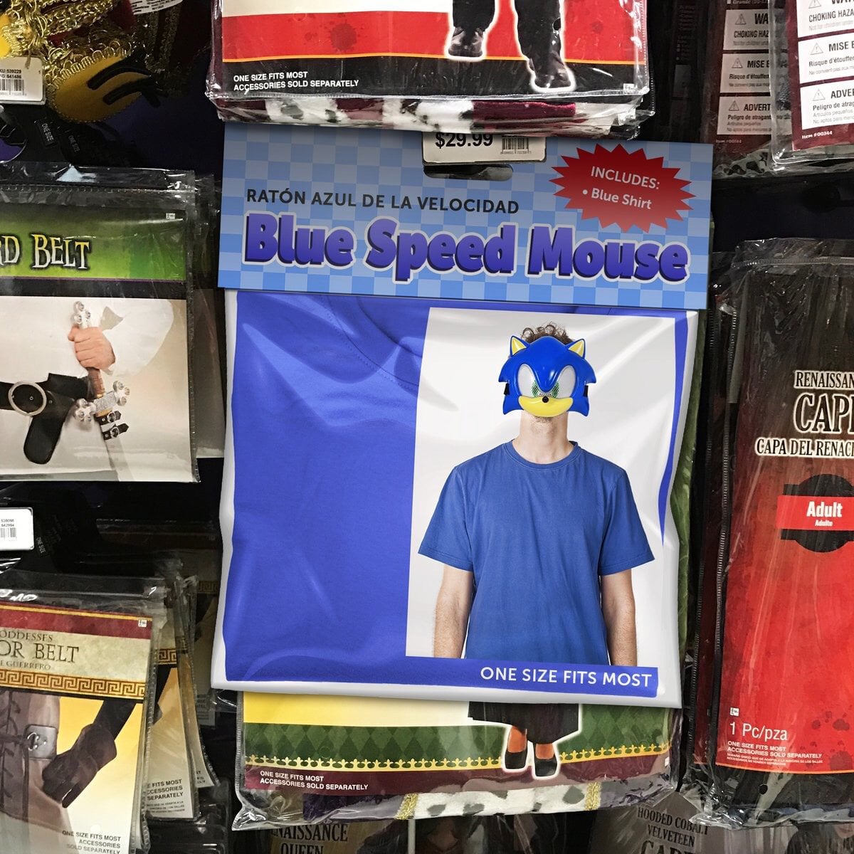 High Quality Blue speed mouse Blank Meme Template
