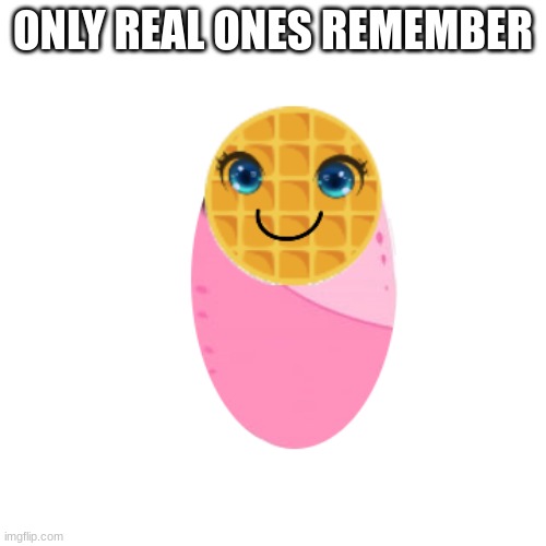 Waffle Baby Girl (del's) | ONLY REAL ONES REMEMBER | image tagged in waffle baby girl del's | made w/ Imgflip meme maker