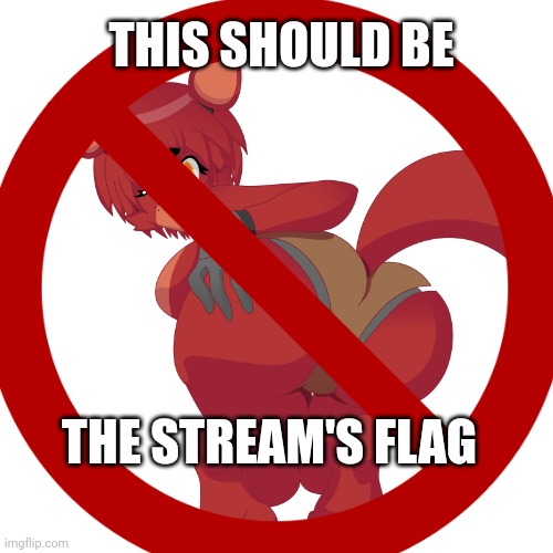 Our official flag | THIS SHOULD BE; THE STREAM'S FLAG | image tagged in no anime | made w/ Imgflip meme maker