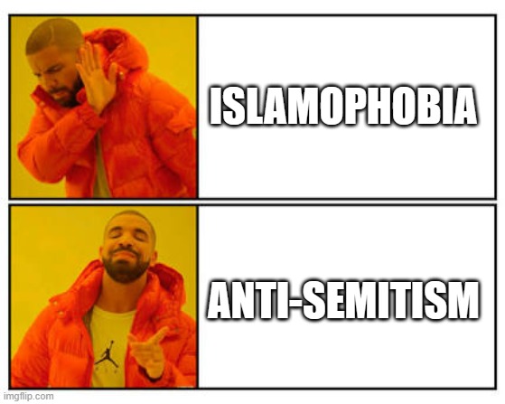 Imgmods | ISLAMOPHOBIA; ANTI-SEMITISM | image tagged in no - yes,imgmods,islamophobia,antisemitism,censorship,how we see you | made w/ Imgflip meme maker