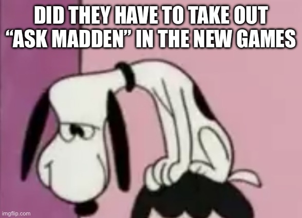 The snoops | DID THEY HAVE TO TAKE OUT “ASK MADDEN” IN THE NEW GAMES | image tagged in the snoops | made w/ Imgflip meme maker