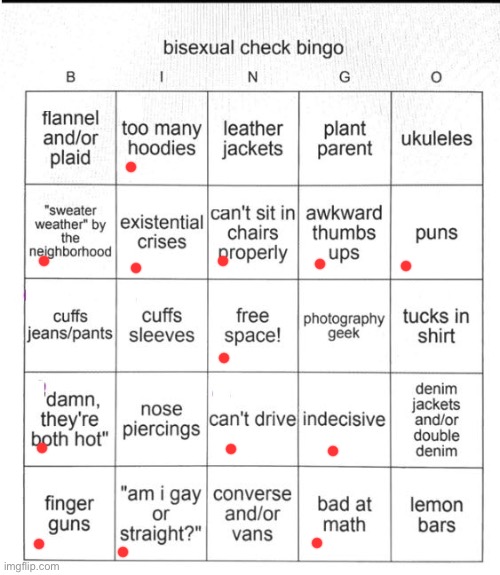 I did it :D | image tagged in bisexual bingo | made w/ Imgflip meme maker