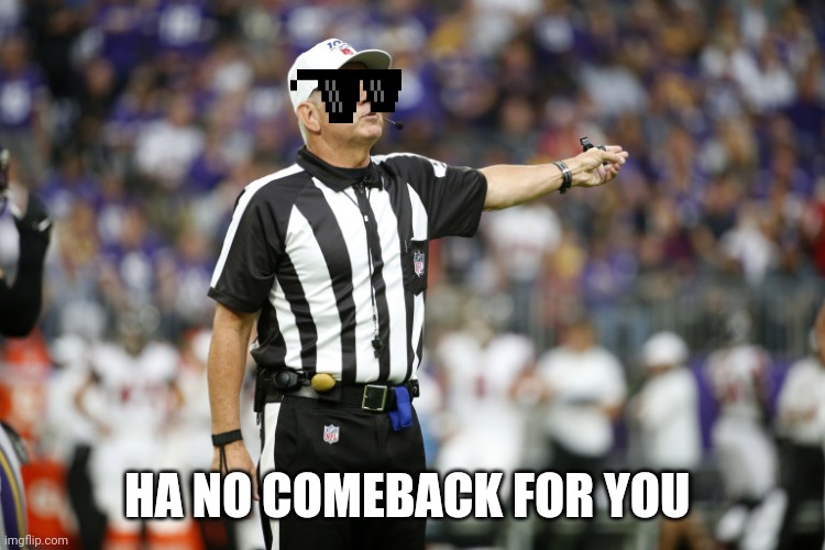 ref | HA NO COMEBACK FOR YOU | image tagged in ref | made w/ Imgflip meme maker
