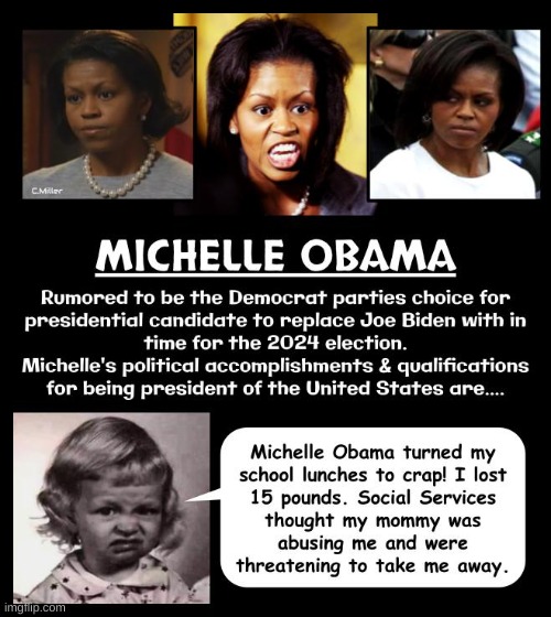 God help us everyone! | image tagged in michelle obama,president,2024,democrats,politics | made w/ Imgflip meme maker