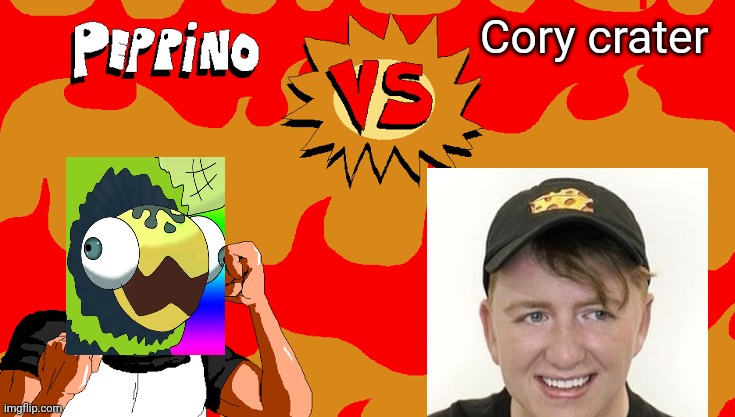 Me vs Cory crater | Cory crater | image tagged in peppino vs blank,final,gametoons | made w/ Imgflip meme maker