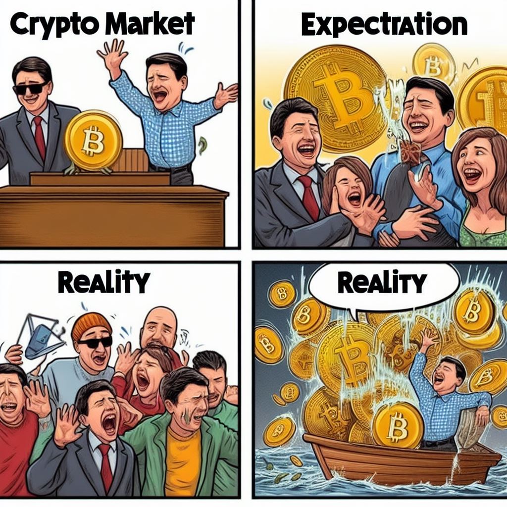 Crypto Market: Expectation vs. Reality Blank Meme Template