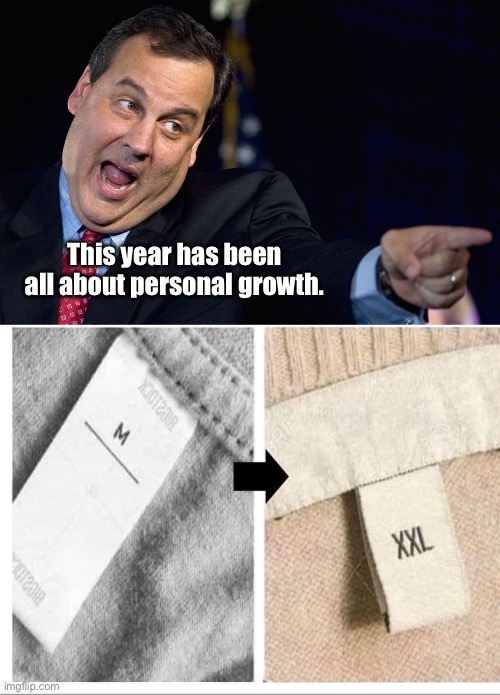 Christie | This year has been all about personal growth. | image tagged in chris christie | made w/ Imgflip meme maker