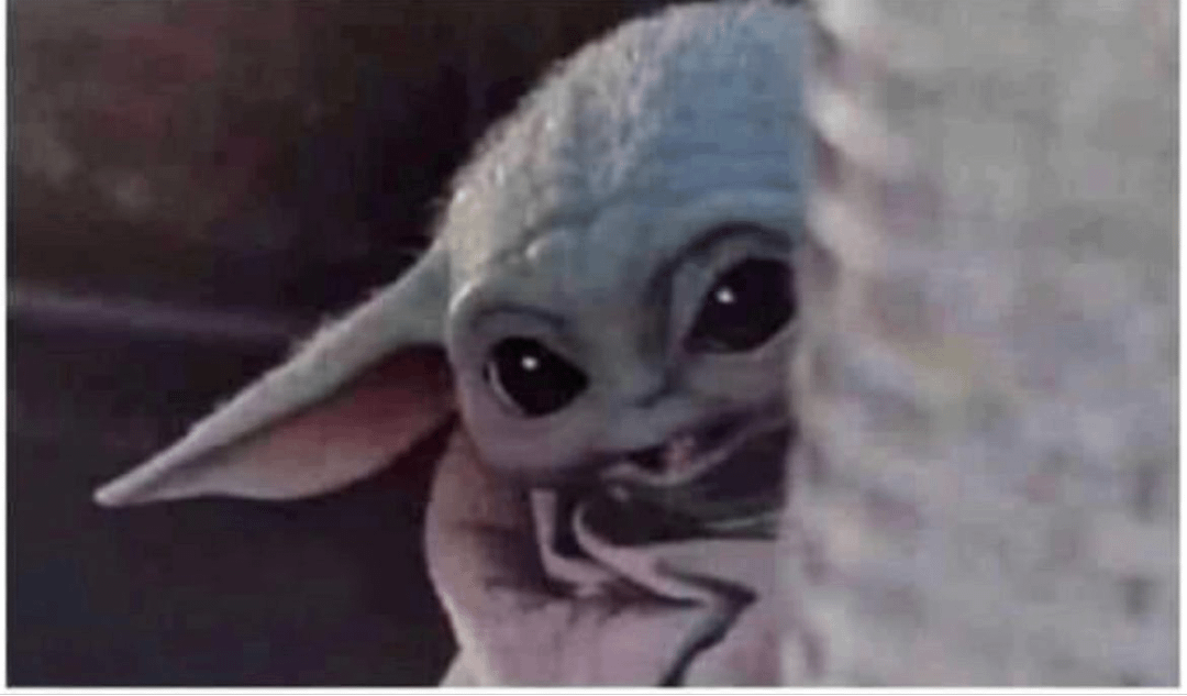 Baby Yoda peeking Blank Meme Template