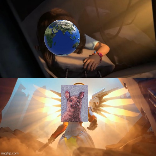 The world needs Gerald | image tagged in overwatch mercy meme,gerald brings world peace | made w/ Imgflip meme maker