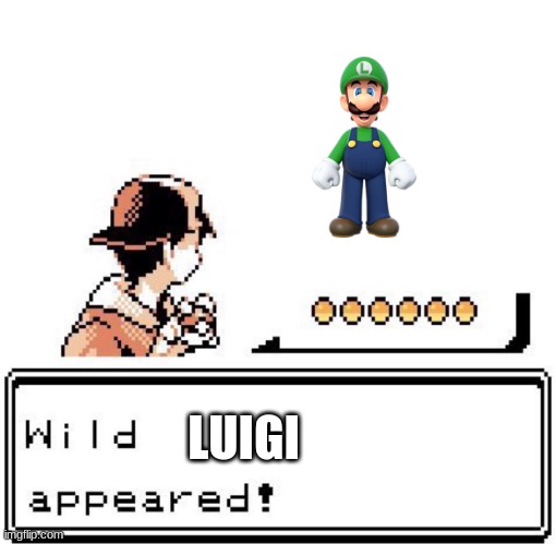 i got this idea from smg4 lmao | LUIGI | image tagged in blank wild pokemon appears,luigi,pokemon | made w/ Imgflip meme maker