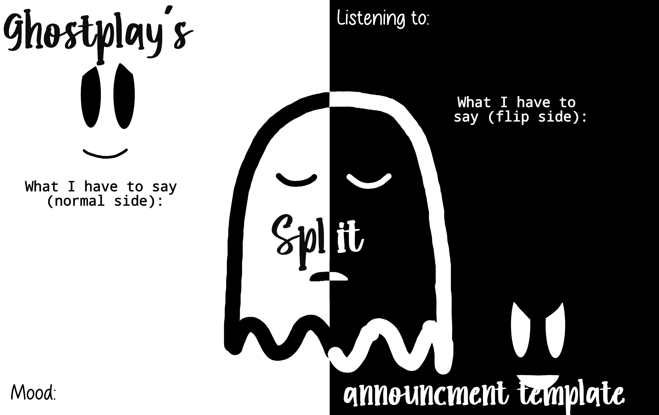 Ghostplay's split announcement template Blank Meme Template