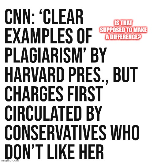 Plagiarism is bad, but reporting on it is worse. | IS THAT SUPPOSED TO MAKE A DIFFERENCE? | made w/ Imgflip meme maker