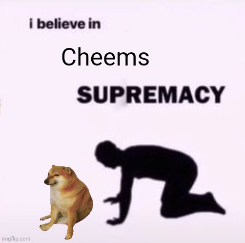 R.I.P | Cheems | image tagged in i believe in supremacy | made w/ Imgflip meme maker
