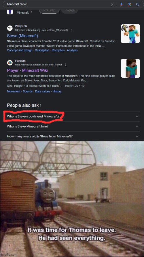 w a t | image tagged in it was time for thomas to leave,gaming,minecraft,funny | made w/ Imgflip meme maker