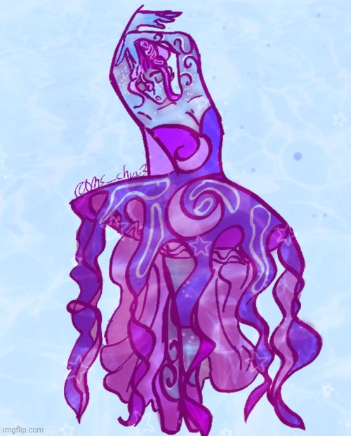 I tried making it more jellyfish ballerina like but I failed halfway and gave up | image tagged in drawing,drawings,jellyfish | made w/ Imgflip meme maker