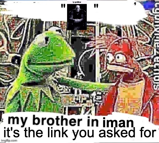 lol | "       "; it's the link you asked for | image tagged in my brother in iman | made w/ Imgflip meme maker