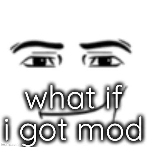 man face | what if i got mod | image tagged in man face | made w/ Imgflip meme maker