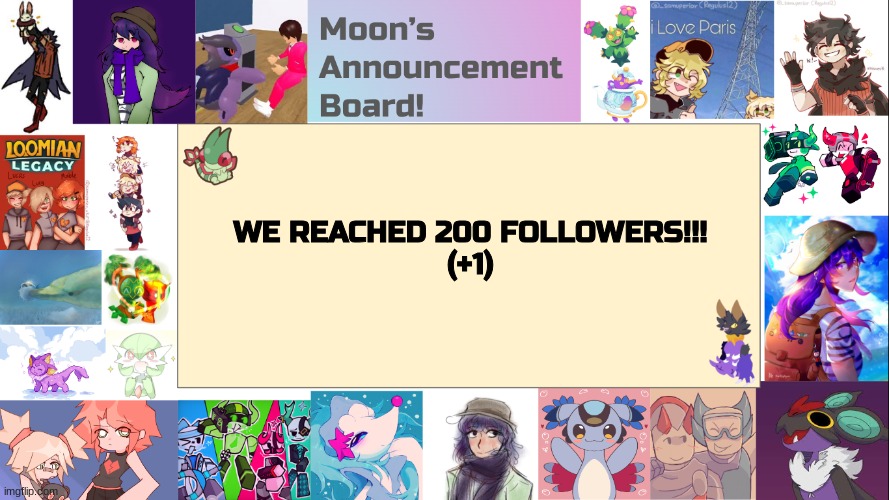 YESSSSSS | WE REACHED 200 FOLLOWERS!!!
(+1) | image tagged in moon's announcement board,eeveelutions | made w/ Imgflip meme maker