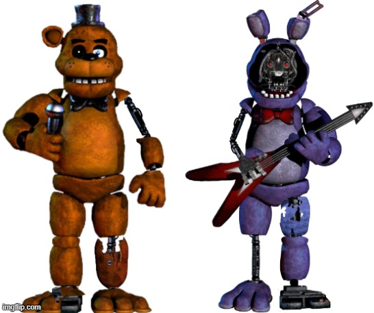 Withered FNAF 1 Freddy And Bonnie | image tagged in fnaf | made w/ Imgflip meme maker