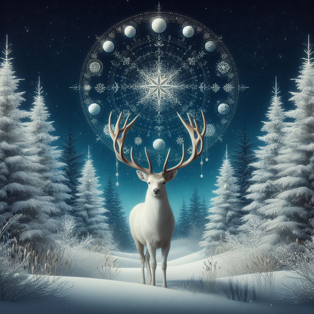 Winter Solstice Deer Blank Meme Template