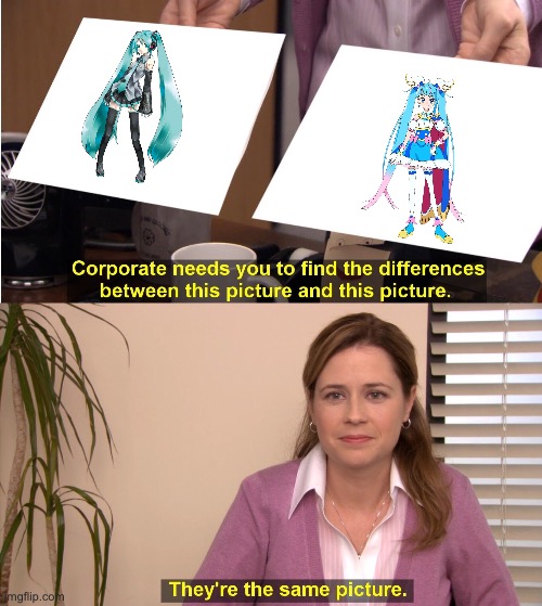 We all know the situation pt. 2 | image tagged in memes,they're the same picture,precure,hirogaru sky precure,vocaloid,comparison | made w/ Imgflip meme maker