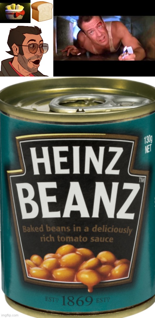 image tagged in exotic butters,bread,sniper pog,die hard,can of beanz | made w/ Imgflip meme maker