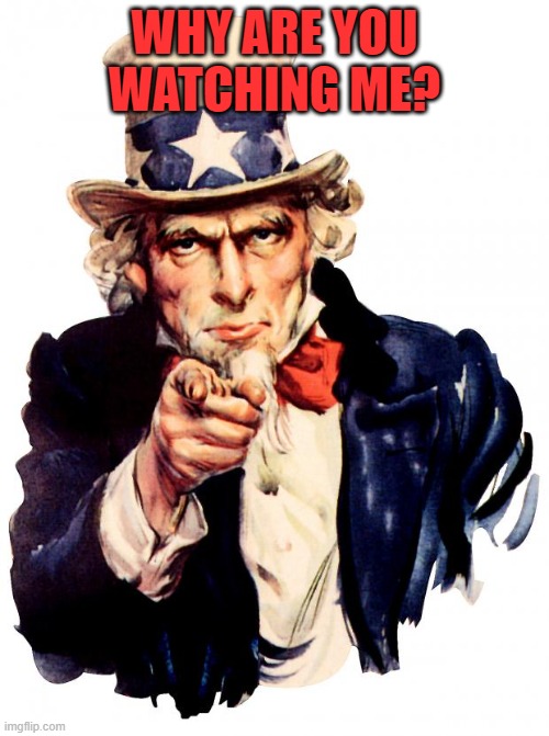 Uncle Sam | WHY ARE YOU WATCHING ME? | image tagged in memes,uncle sam,big brother,imgflip big brother logo,why are you reading this,why are you reading the tags | made w/ Imgflip meme maker