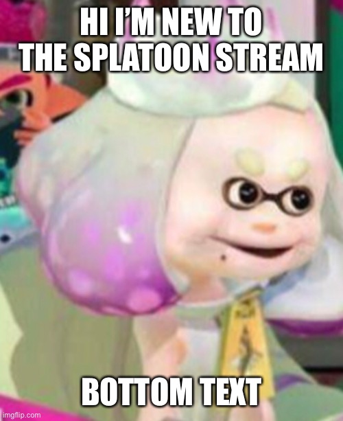 Idk why I chose that photo of pearl as the background | HI I’M NEW TO THE SPLATOON STREAM; BOTTOM TEXT | made w/ Imgflip meme maker